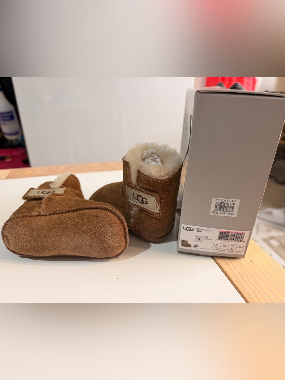 UGG Chestnut Suede Baby Booties